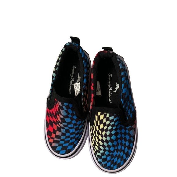 Tommy Bahama toddler lip on multicolor checkered sneakers size 8 - Picture 4 of 11